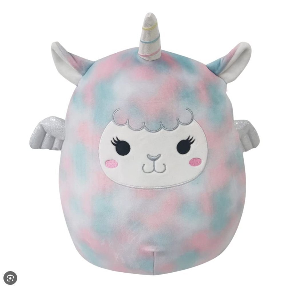 Kelleytoy Squishmallow Winona the Llama Pegacorn is a 16'' Tie Dye Stuffed Plush
